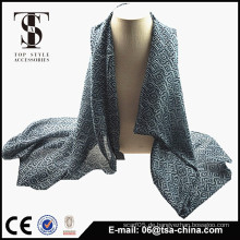 2015 neues Design gedruckt Viskose schwarze Schals Schals